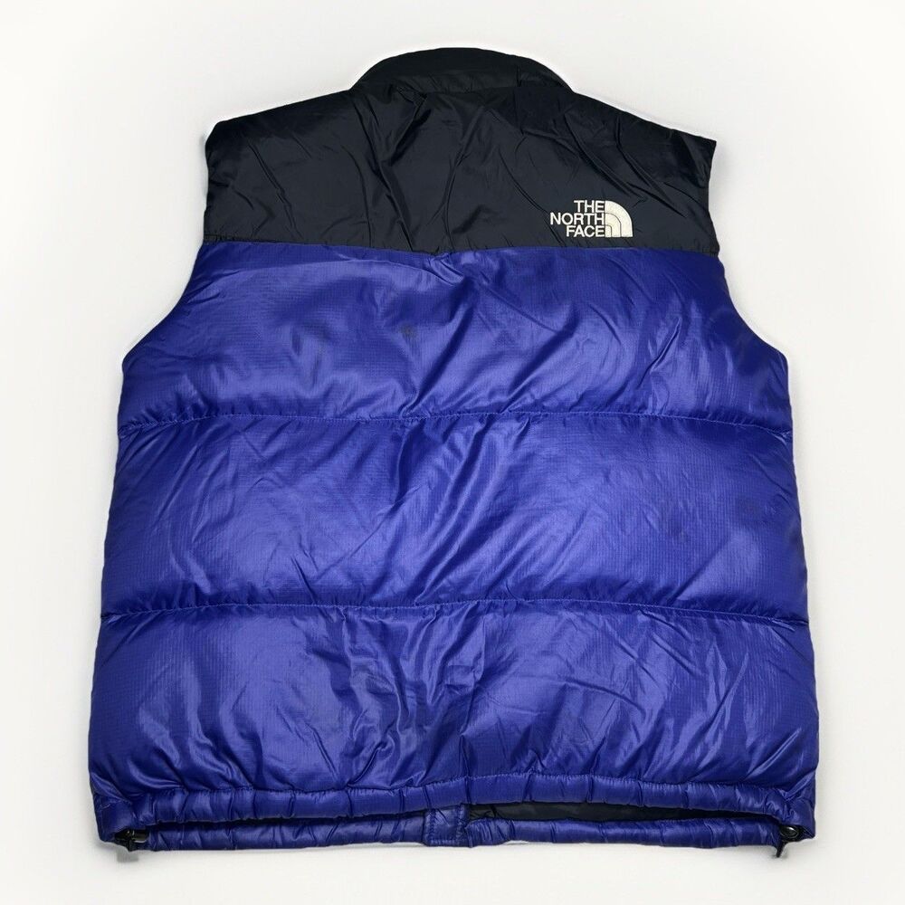 The North Face Nuptse Vest Blue and Black Men's Size L 700 Fill Power Goose Down - Picture 2 of 11